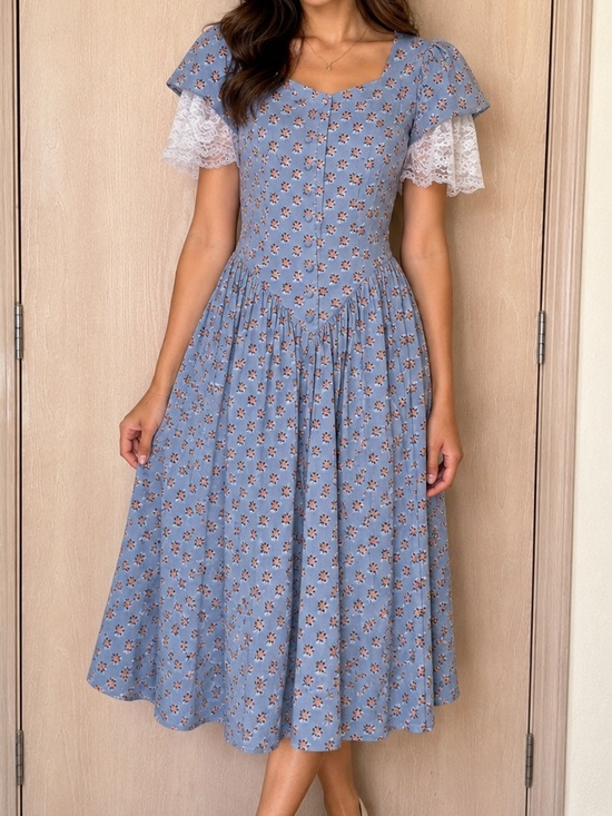 Recollections Dresses & Skirts - Recollection Mona Print Prairie Cottage Core Pioneer Vintage Style Cotton Dress